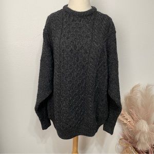 Quills | Vintage Gray Ireland Cable Knit Wool Sweater